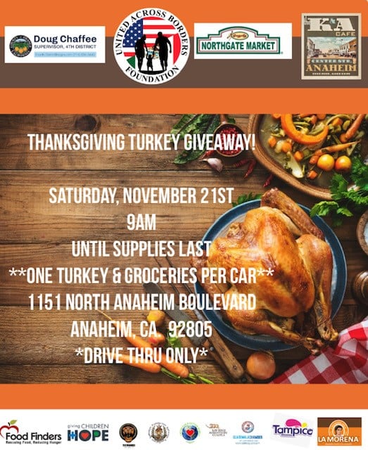 New location Thanksgiving Turkey Giveaway this Saturday Orange