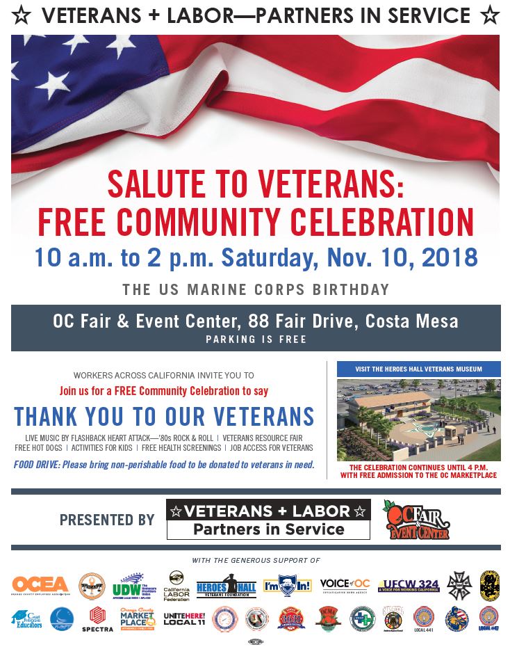 Tomorrow! Free "Salute to Veterans" event at the OC Fairgrounds